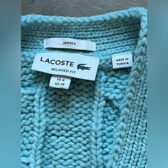 Lacoste Light Blue Cable Knit Sweater - Picture 3 of 4